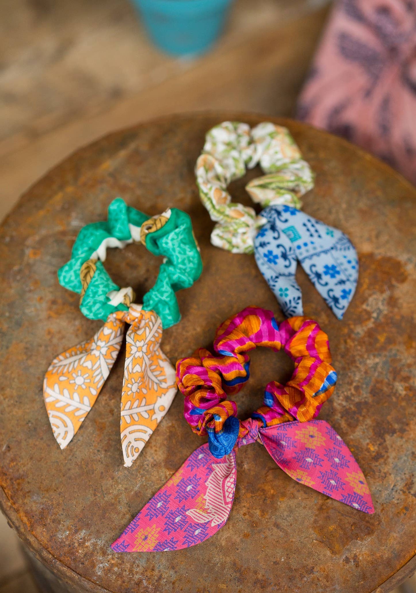 Recycled Sari Scrunchie With Tie