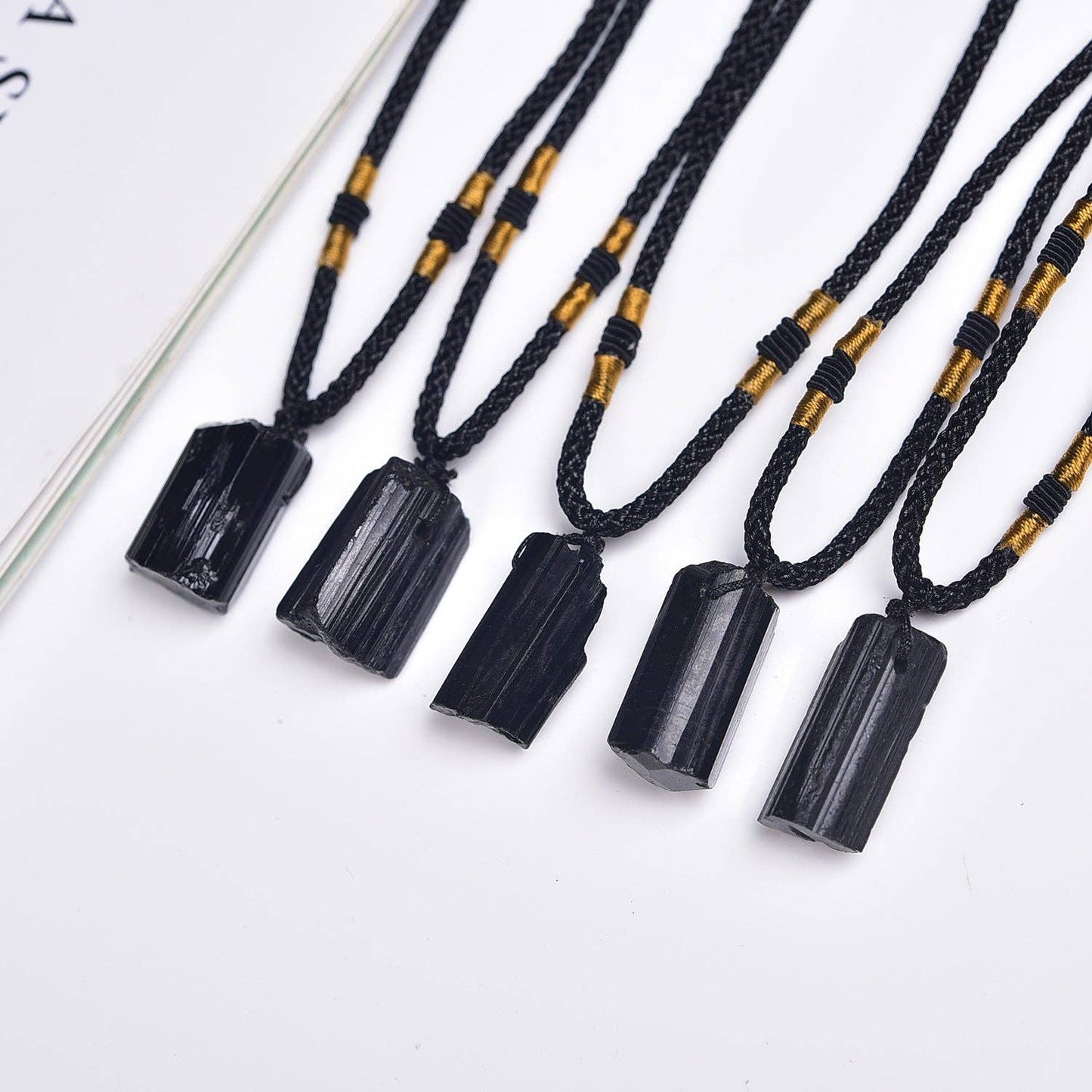 Raw Black Tourmaline Protection Pendant Necklace