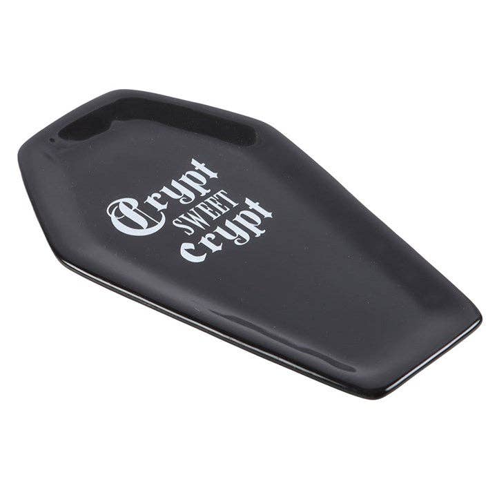 Crypt Sweet Crypt Gothic Halloween Coffin Shaped Trinket Tray