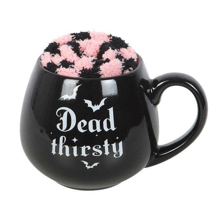 Dead Thirsty Gothic Halloween Mug and Socks Set
