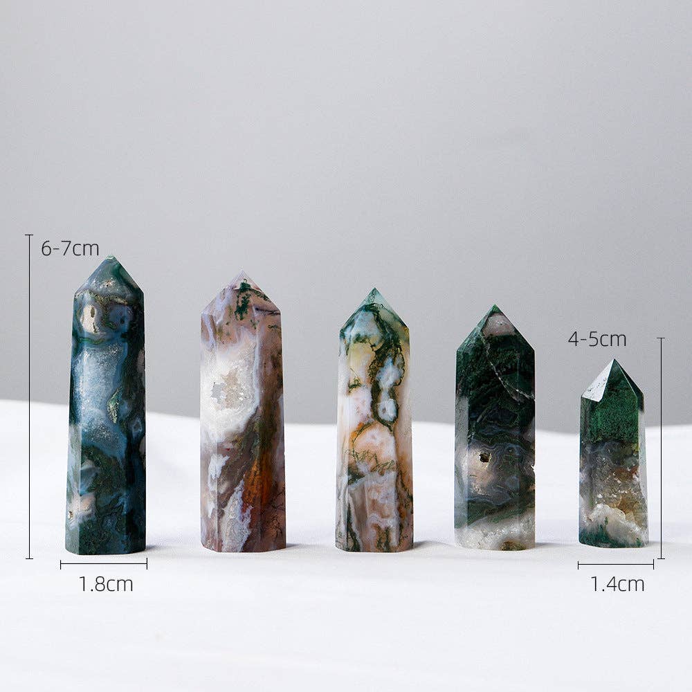 Natural Agate Crystal Obelisk Tower Point: 6-7cm