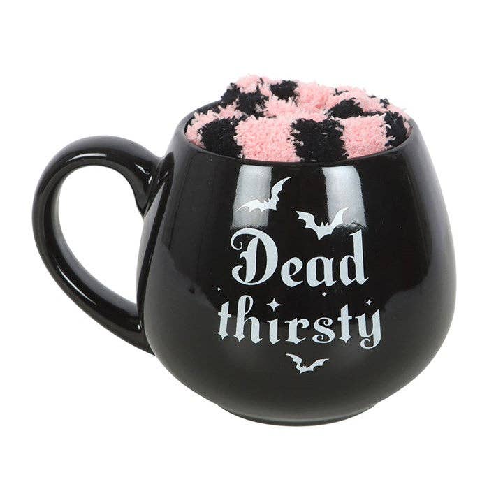 Dead Thirsty Gothic Halloween Mug and Socks Set