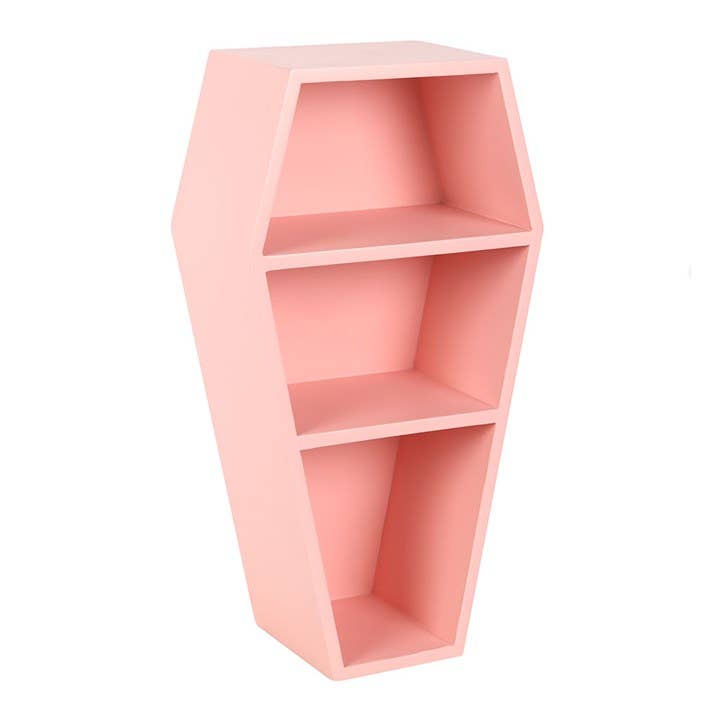 Pastel Pink Gothic Halloween Coffin Shelf