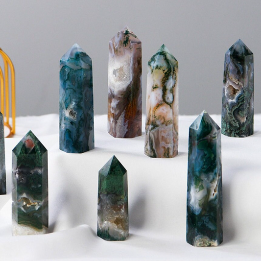 Natural Agate Crystal Obelisk Tower Point: 6-7cm