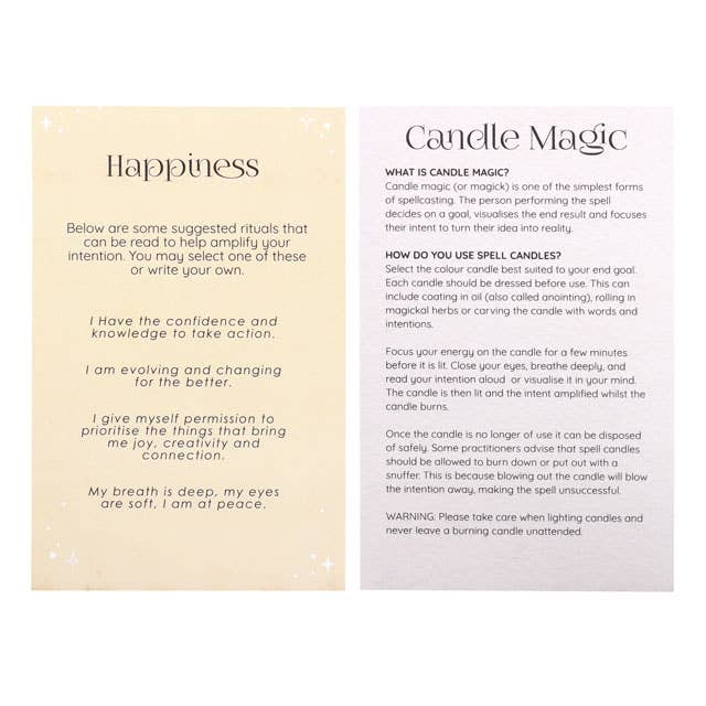 Pack of 12 Yellow Happiness Magic Spell Candles