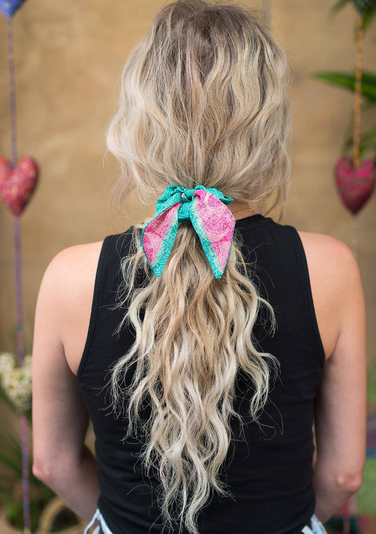Recycled Sari Scrunchie With Tie