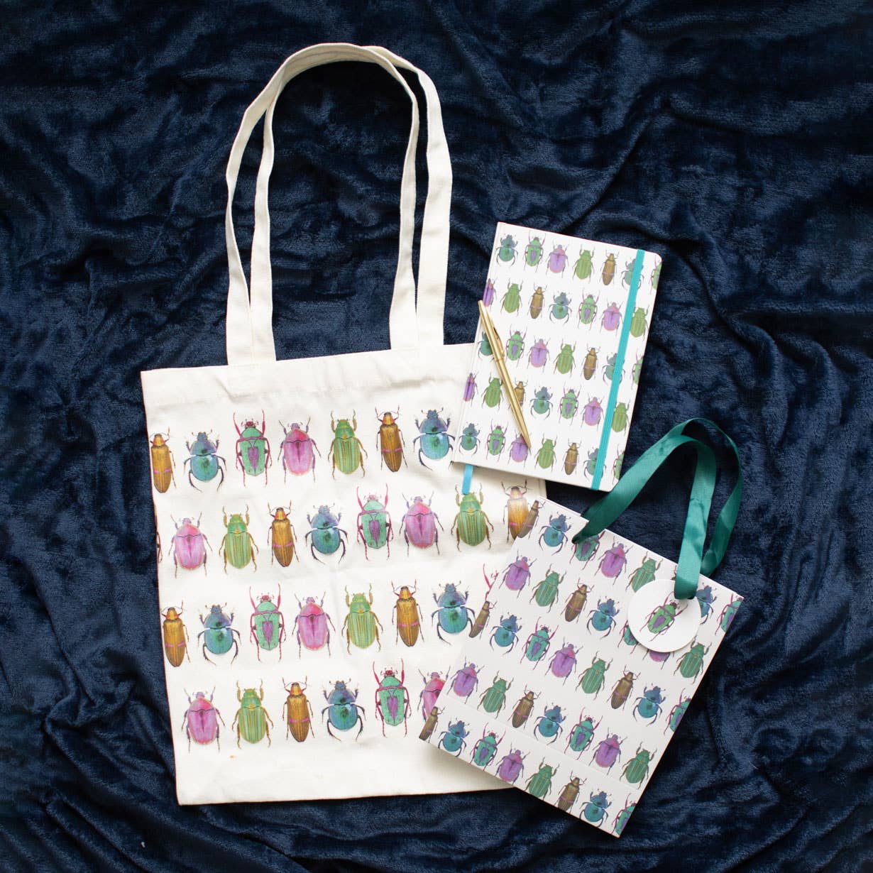 Beetle Print Polycotton Tote Bag