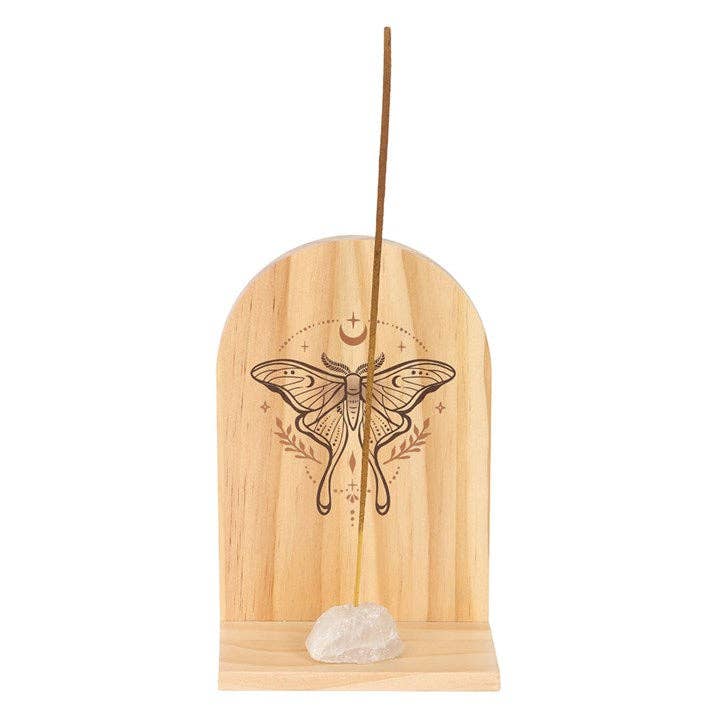 Luna Moth Wooden Incense Holder Shelf