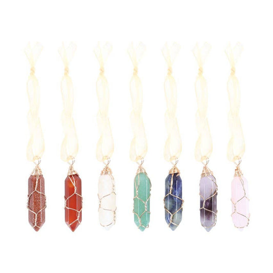 Set of 7 Hanging Crystal Christmas Tree Decorations