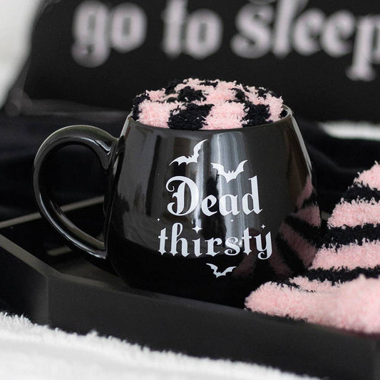 Dead Thirsty Gothic Halloween Mug and Socks Set