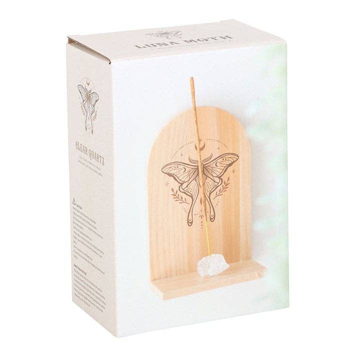 Luna Moth Wooden Incense Holder Shelf