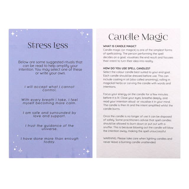 Pack of 12 Lavender Stress Less Magic Spell Candles