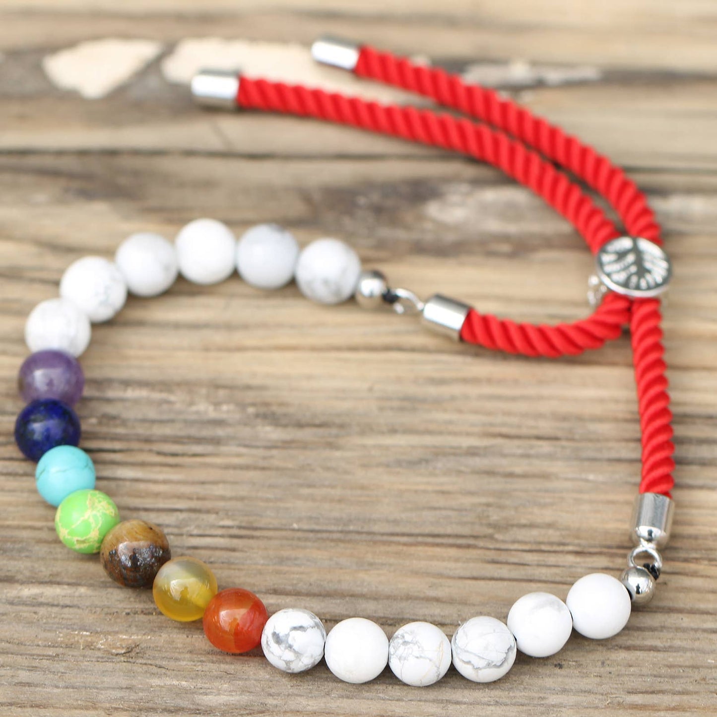 White Howlite and Seven Chakra bracelet