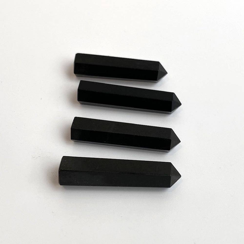 Black Agate Pencil Crystal, 20-30mm