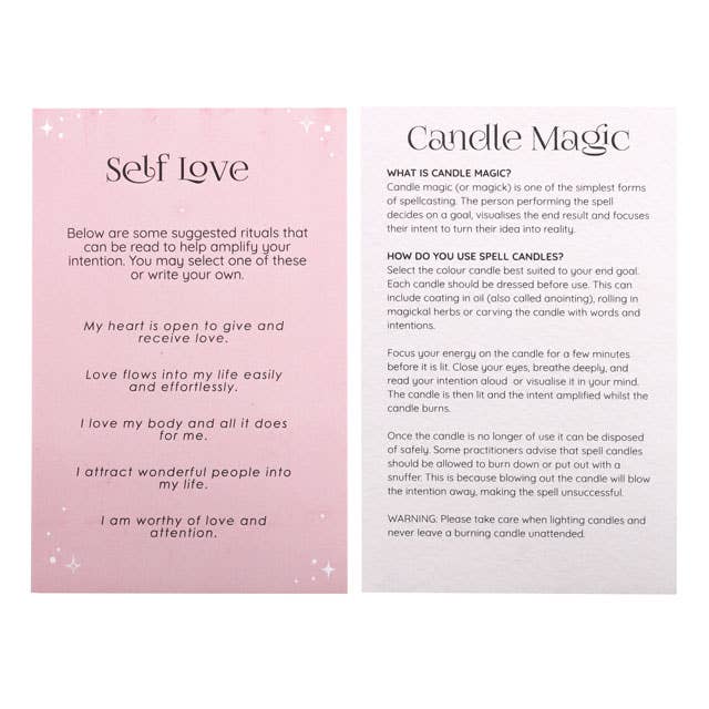 Pack of 12 Light Pink Self Love Magic Spell Candles