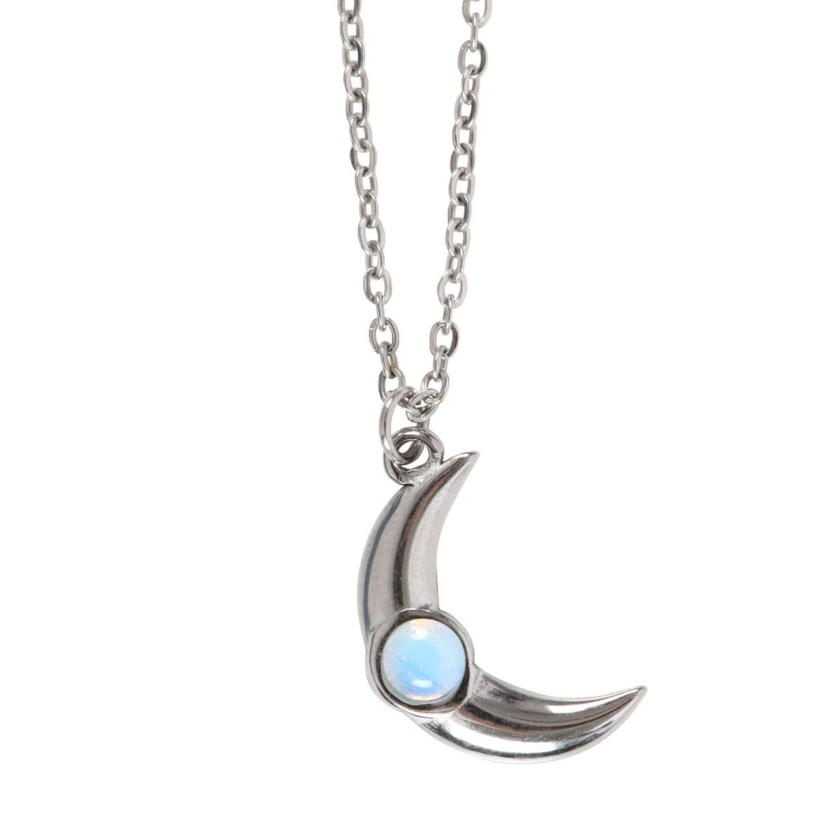 Opalite Crescent Moon Necklace on Greeting Card