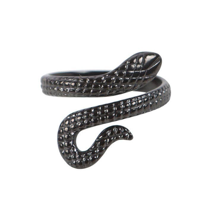 Adjustable Black Snake Ring