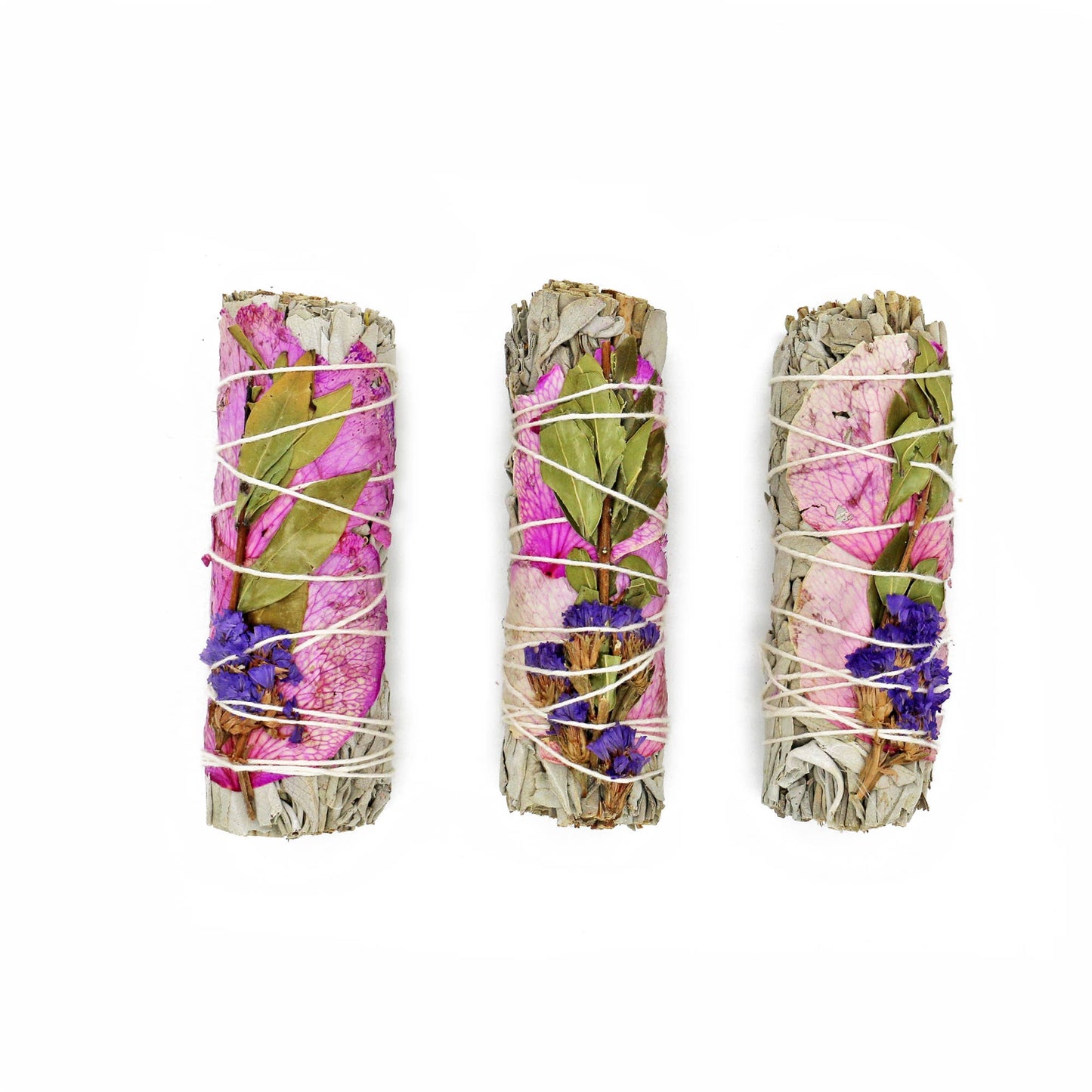 'Meadow Fresh' Floral White Sage Smudge Stick (4 in.)