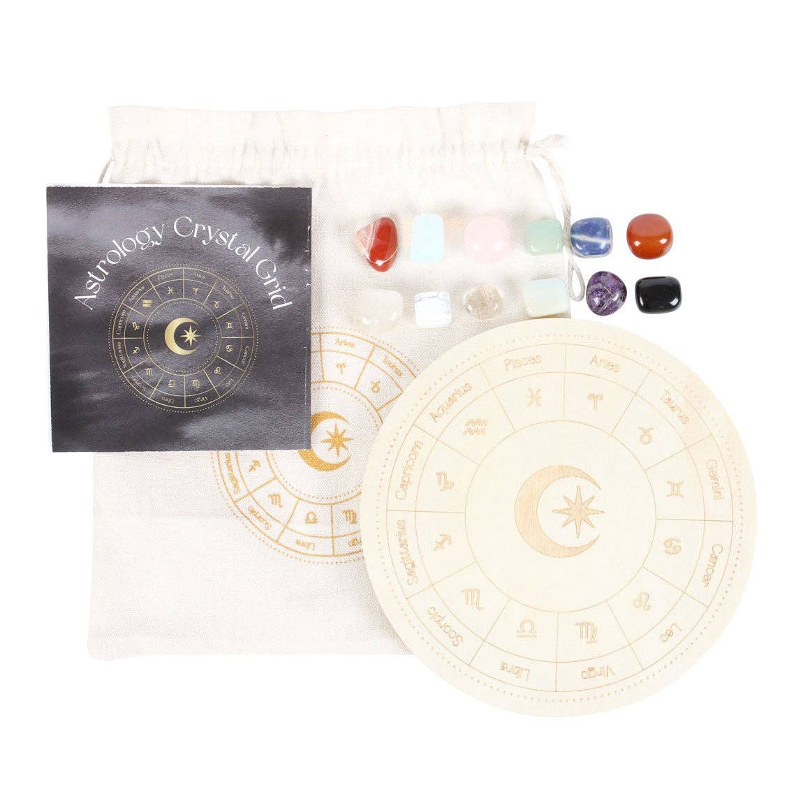 Astrology Wheel Zodiac Crystal Grid Set