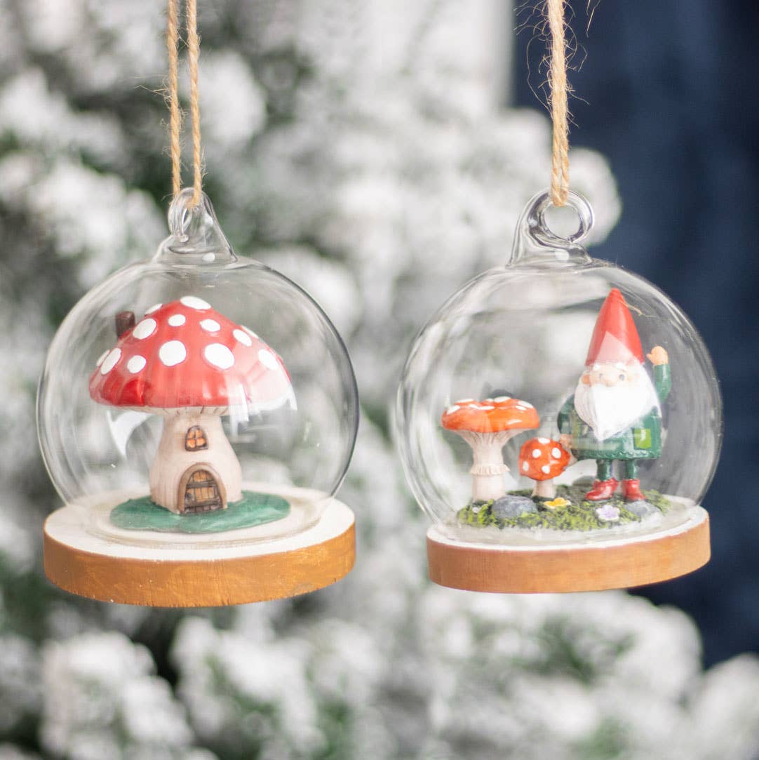 Mushroom House Glass Dome Hanging Decoration