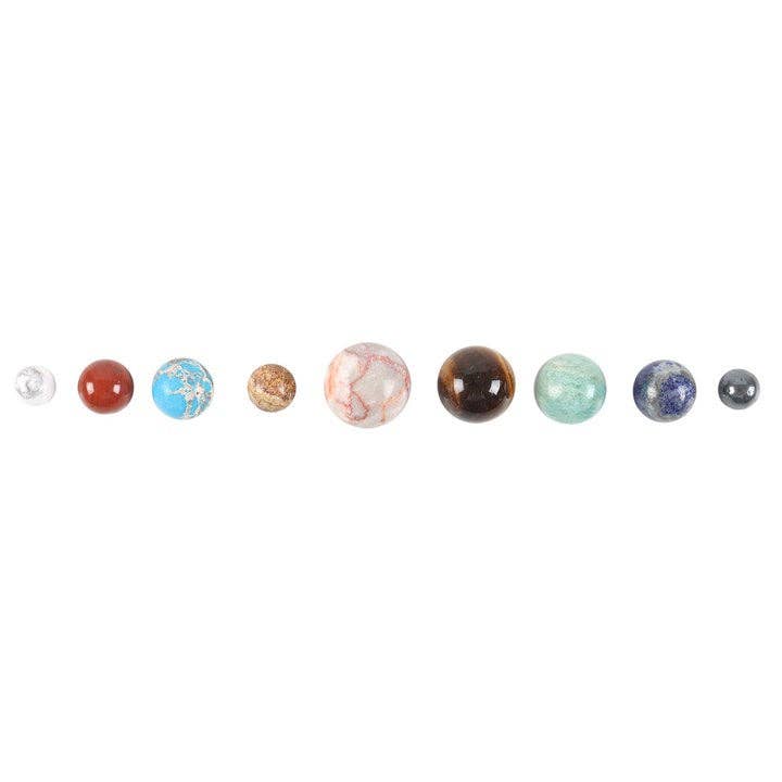 Solar System Gemstone Crystal Sphere Set