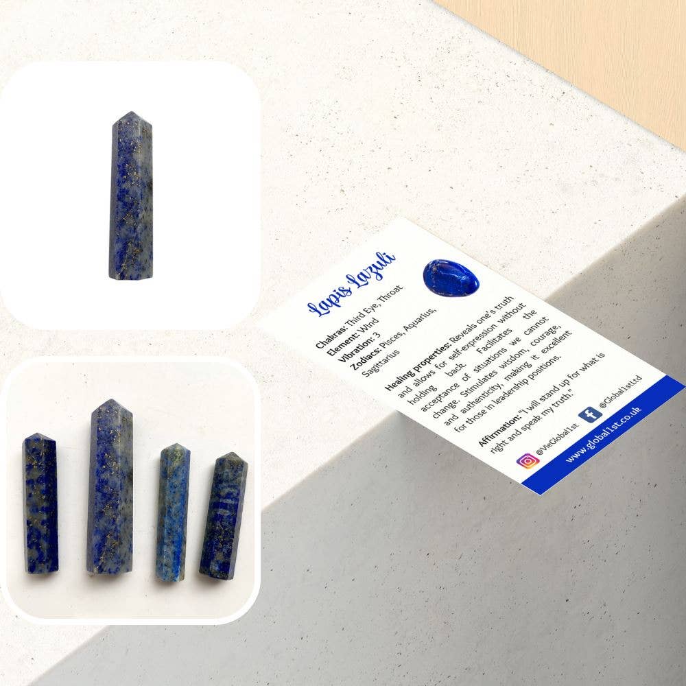 Lapiz Lazuli Pencil Crystal, 20-30mm