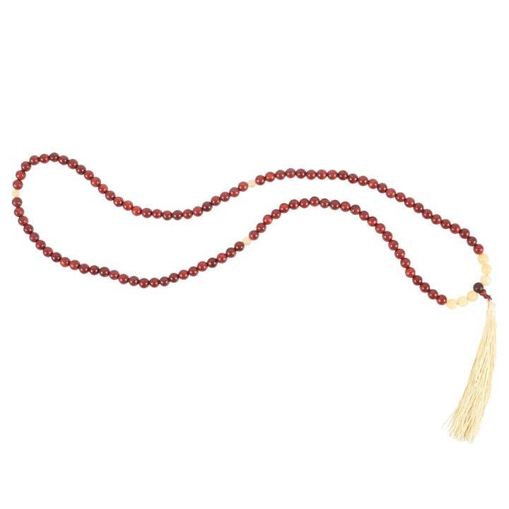 Self Confidence Rosewood & Yellow Jasper Mallah Necklace