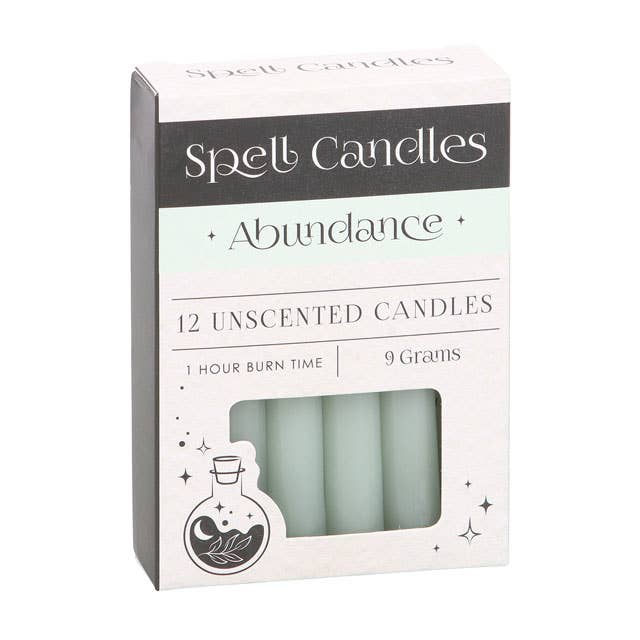 Pack of 12 Light Green Abundance Magic Spell Candles