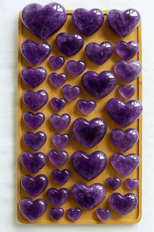 Uruguay Dark Purple Amethyst Heart – Deep Healing & Protection: 3-4cm