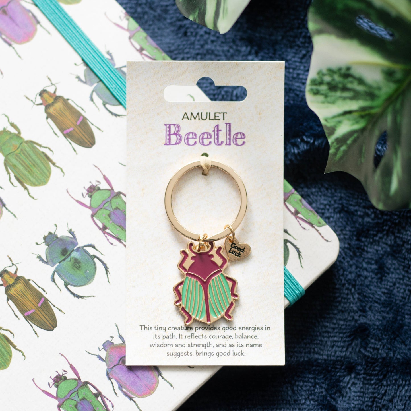 Lucky Gold Beetle Keyring