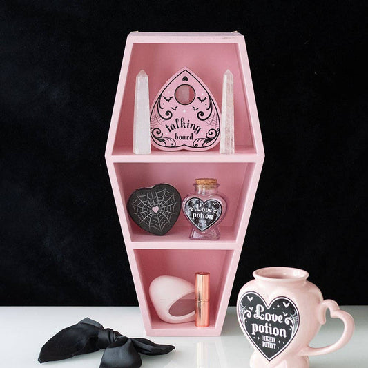 Pastel Pink Gothic Halloween Coffin Shelf