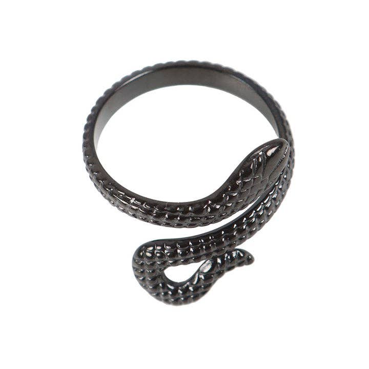 Adjustable Black Snake Ring