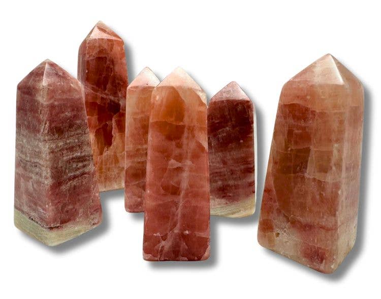 Strawberry Calcite Obelisk: 101-125g