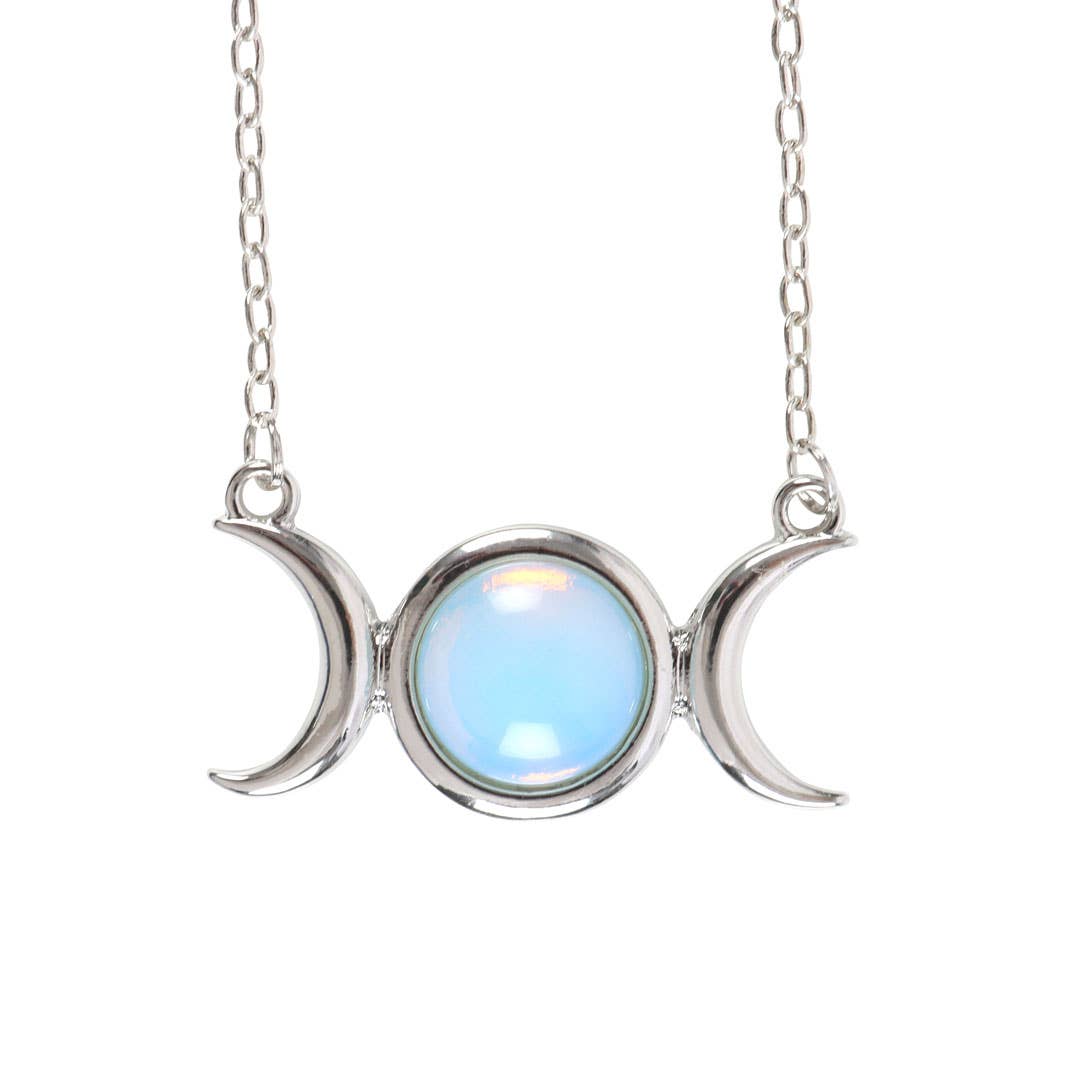 Opalite Triple Moon Necklace on Greeting Card