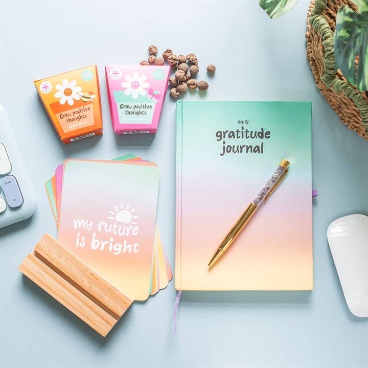 Mindful Moments Affirmation Cards with Wooden Stand