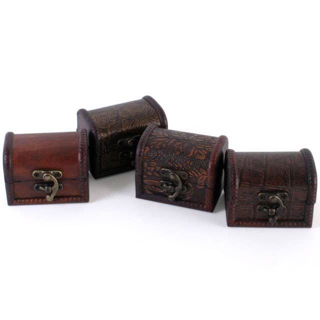 Mini Antiqued Storage Trunk Treasure Chest