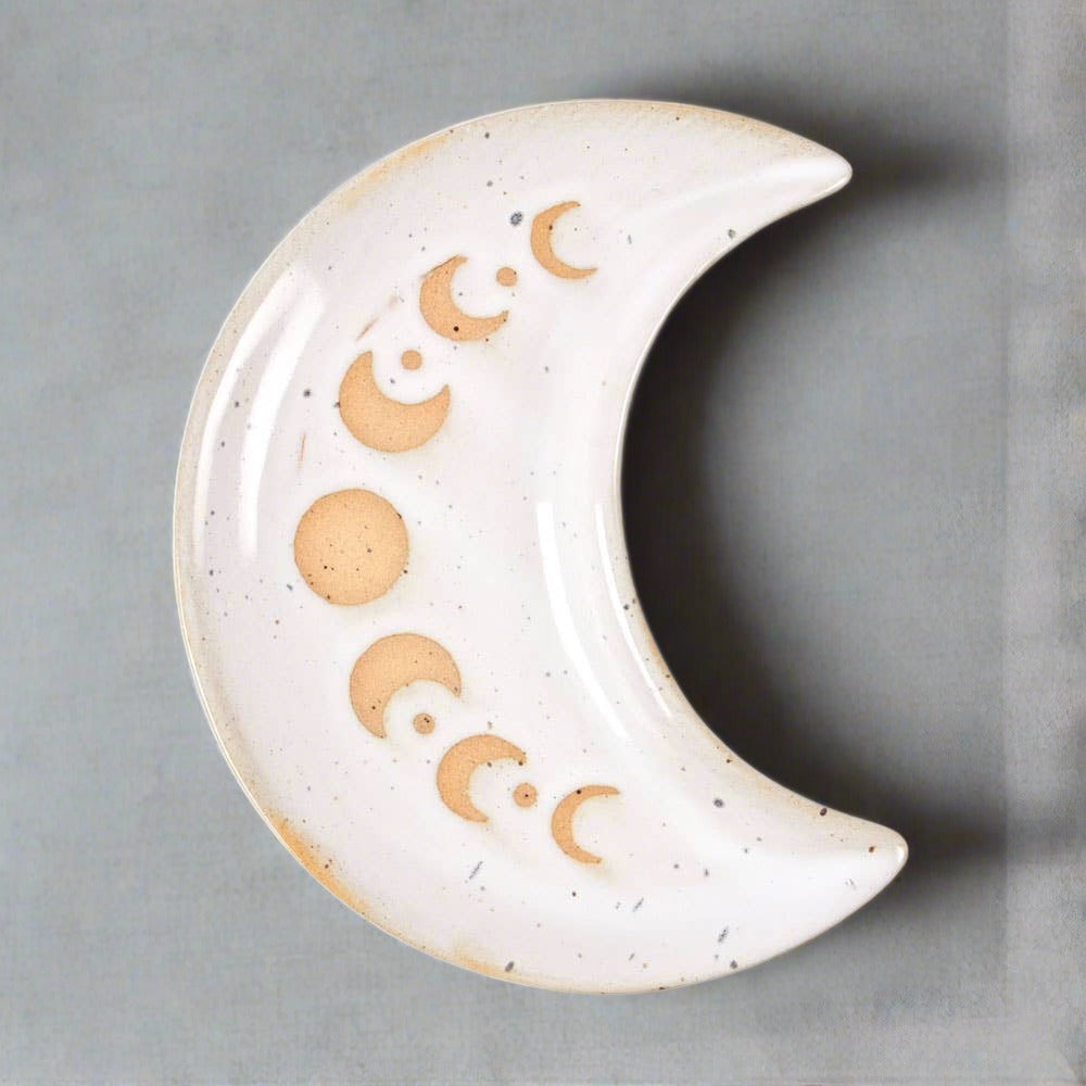 12cm Moon Phase Crescent Ceramic Trinket Tray