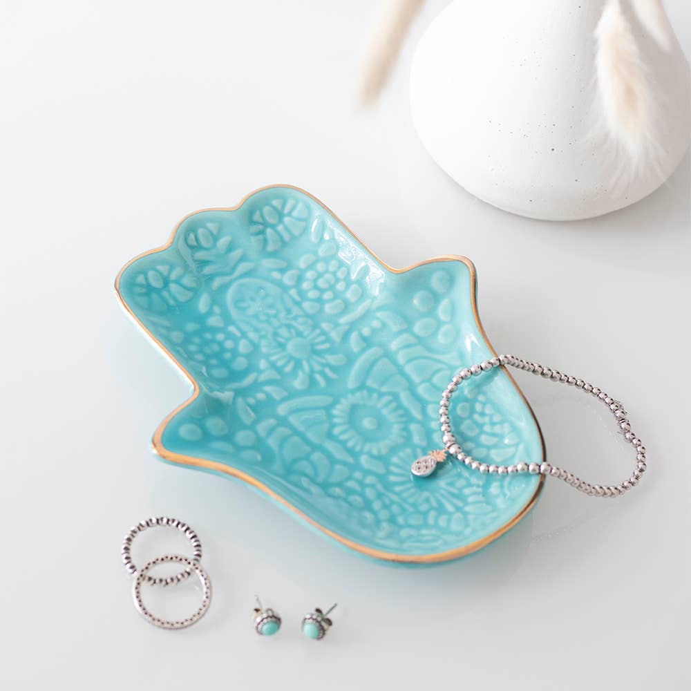 Turquoise Hamsa Hand Jewellery Dish